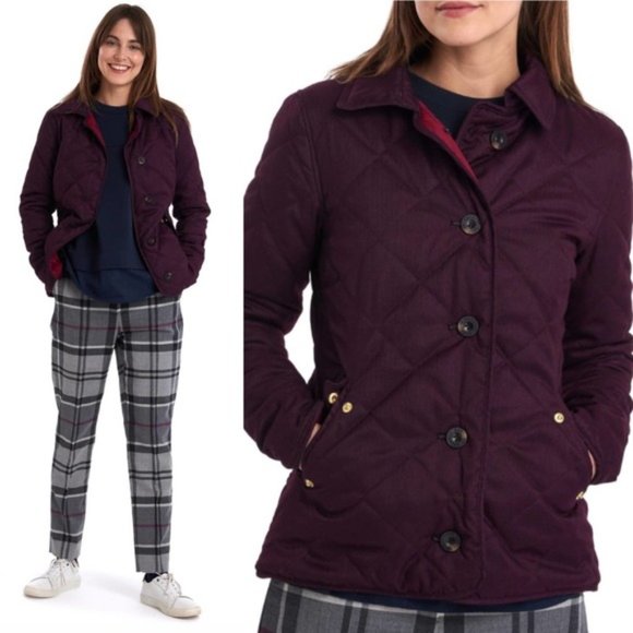 Barbour Jackets & Blazers - Barbour Women's Purple Quilted Puffer Jacket